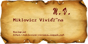 Miklovicz Viviána névjegykártya